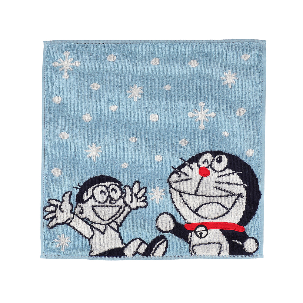 ドラえもん タオルハンカチ （雪を喜ぶのび太とドラえもん）サックス