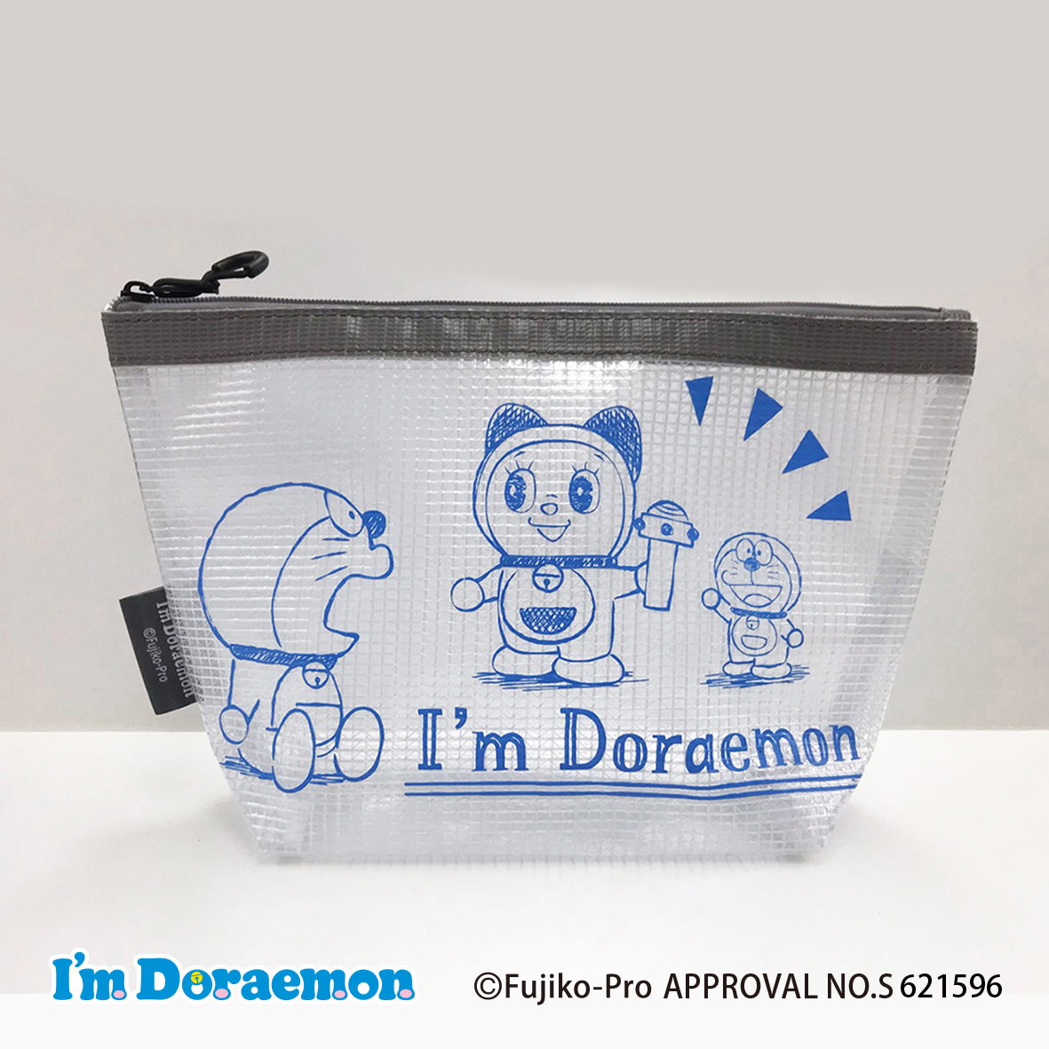 I'm Doraemon ターポリンマチ付きポーチ（GY)