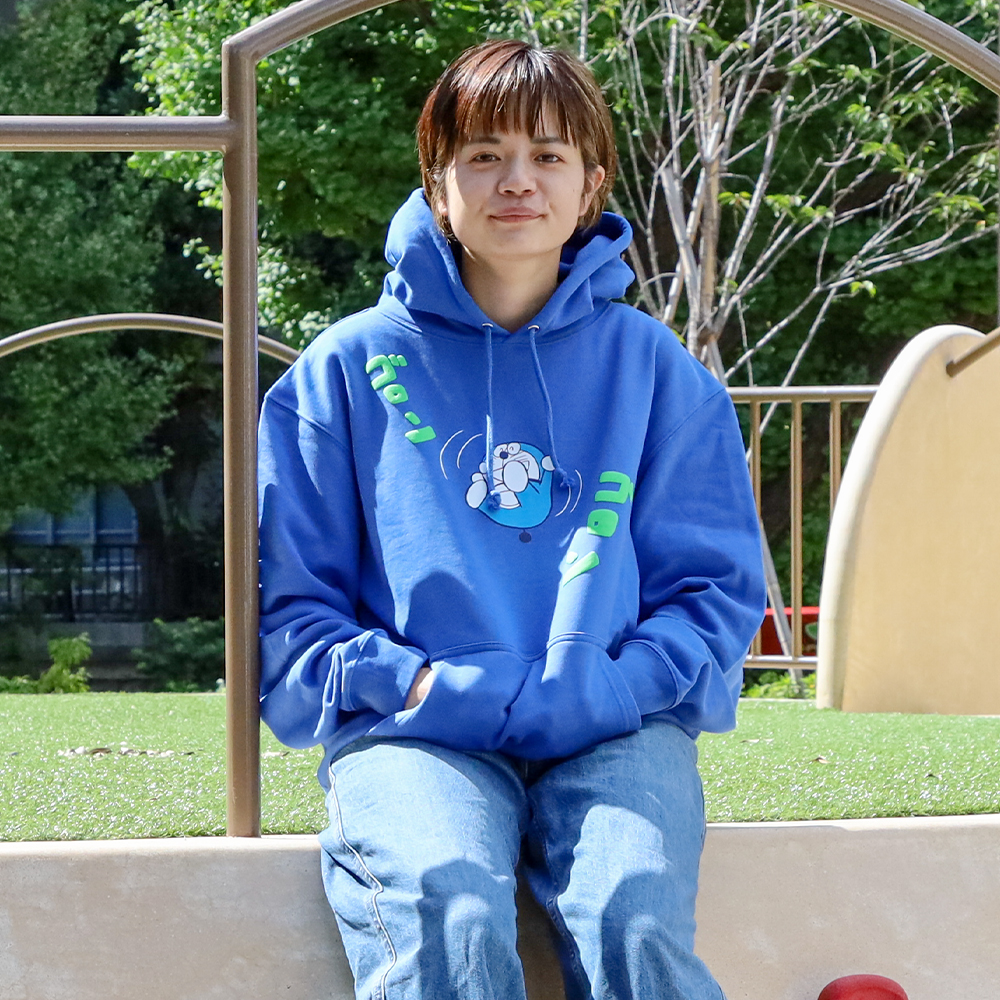 ドラえもん ゆったりリラックスパーカー ゴロンゴロン ブルー